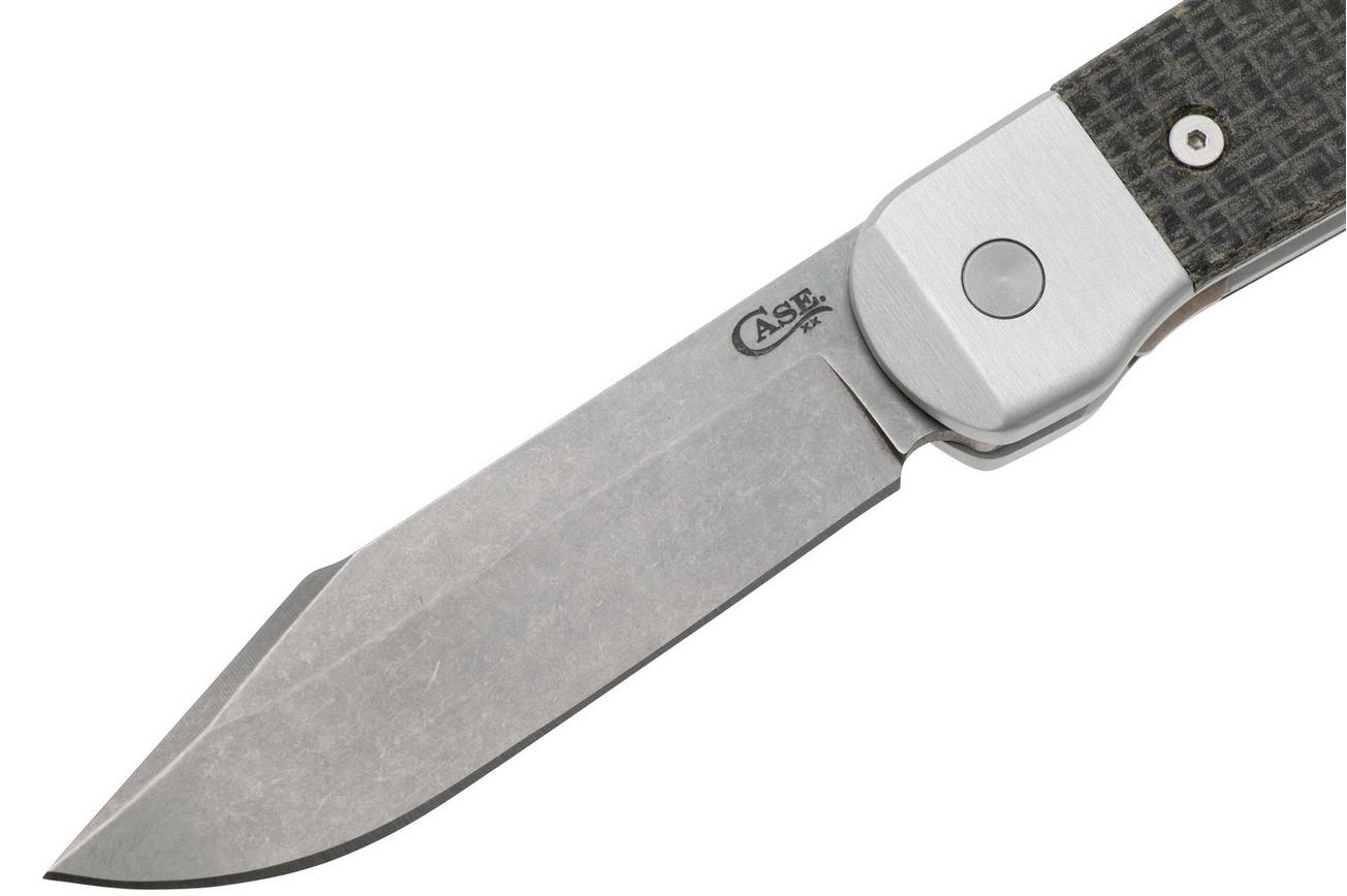 Case Longhouse 50910 Stonewashed CPM 20CV Black Burlap Micarta, zakmes