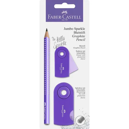 Faber-Castell Bleistiftset Jumbo Sparkle pearl lila