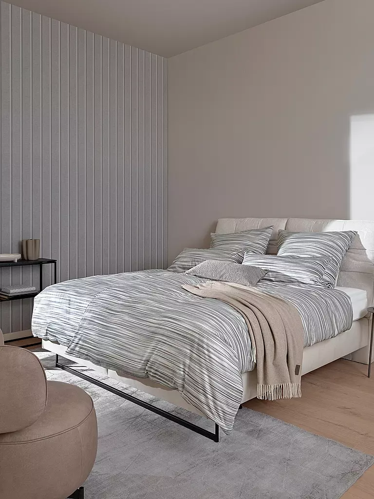 JOOP Satin Bettwäsche VIVID 70x90cm/140x200cm Stone grau