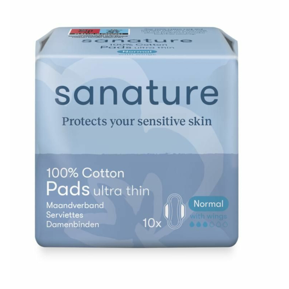 Sanature 100% Katoen Maandverband Normaal10 stuks