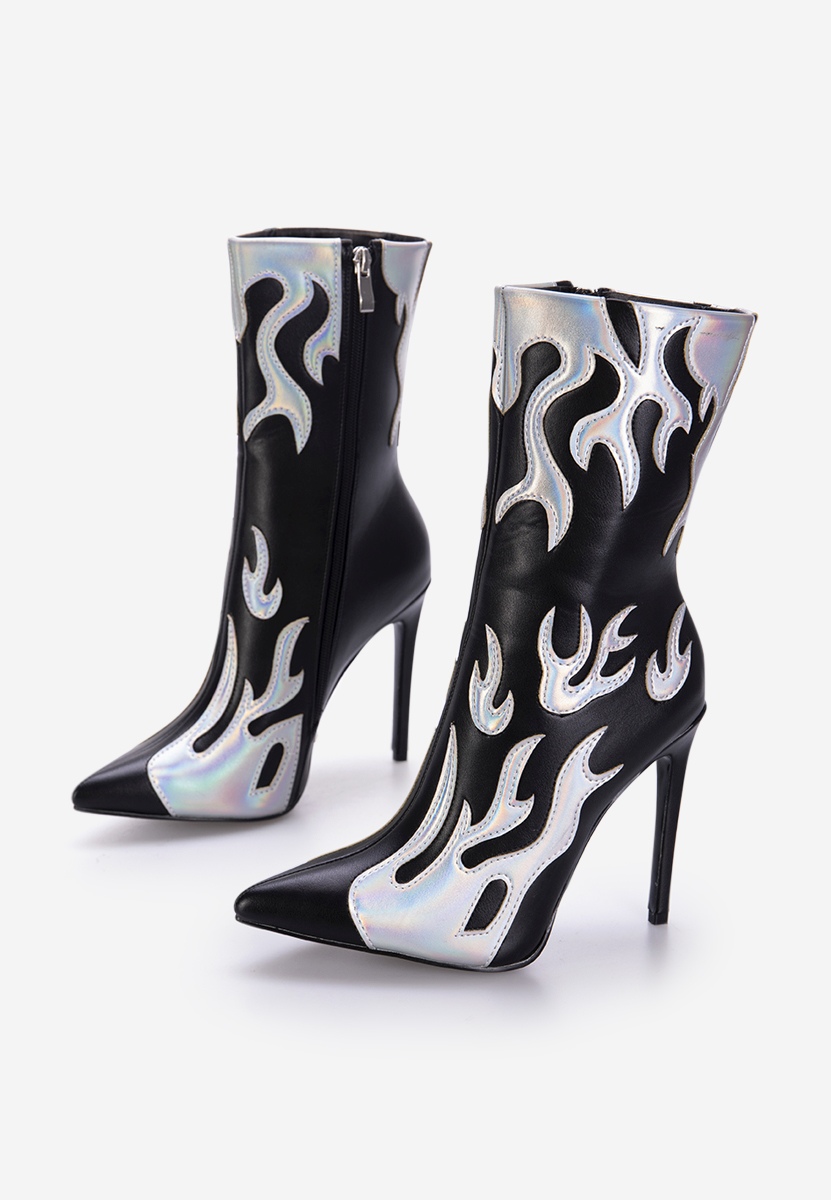 Bottines à talon fin noires Maia