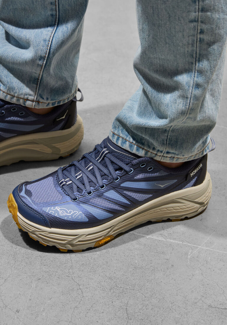 blauwe hoka lage sneakers mafate speed 2