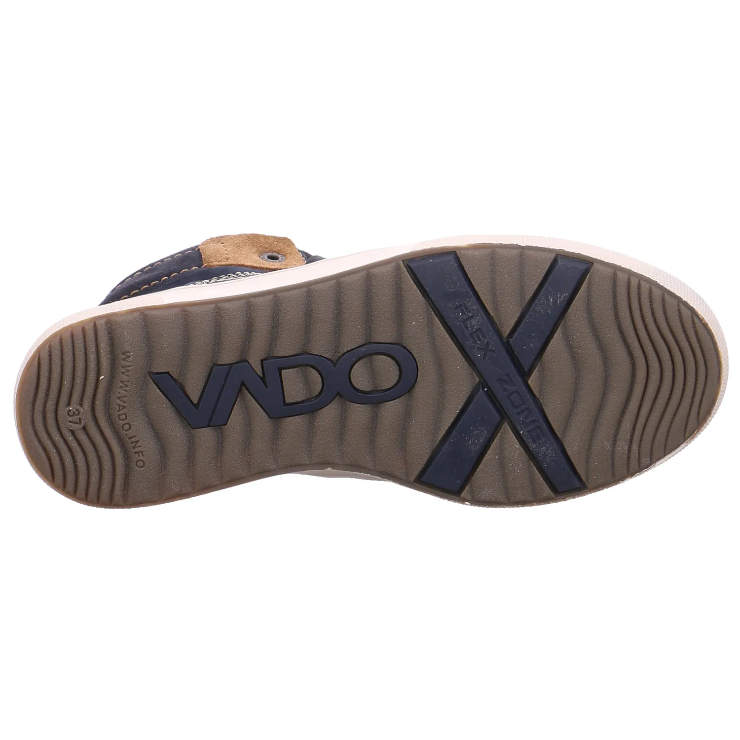 VADO Jungen-Winter-Bottine Blau Leder  Winter-Sneaker high