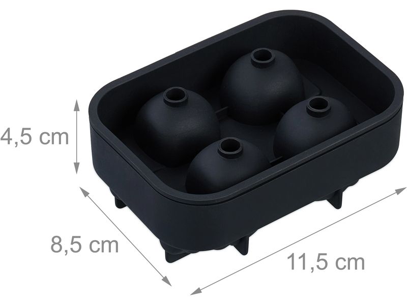 relaxdays Eiswürfelform Totenkopf 2 Stück, Schwarz Eiswürfelbereiter
