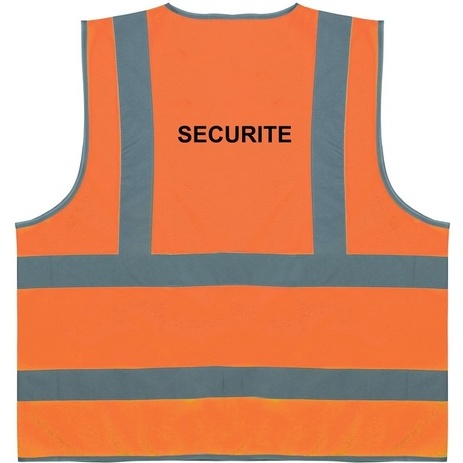 Gilet de sécurité ECO+ orange fluo 4 bandes réfléchissantes