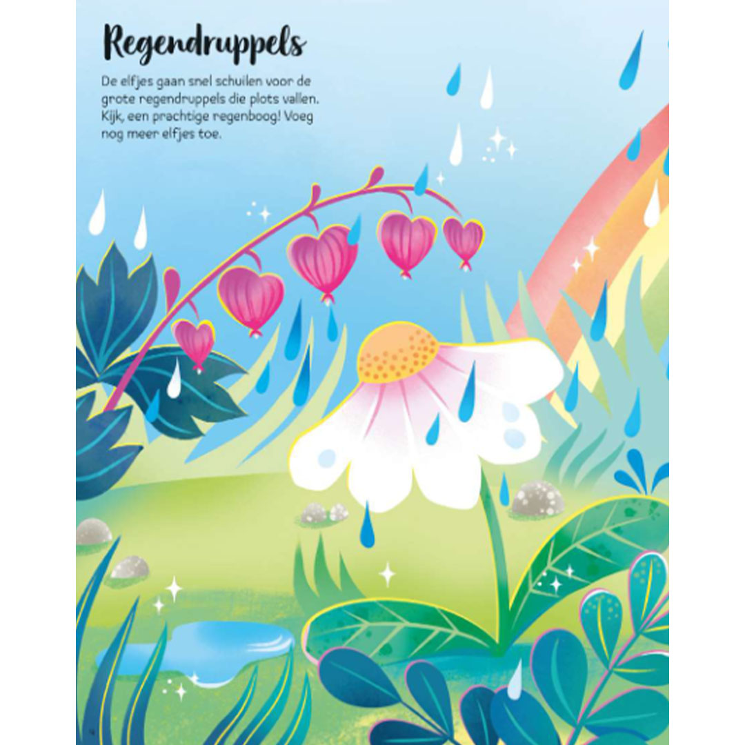 uitgeverij usborne glitter-stickerboek elfjes