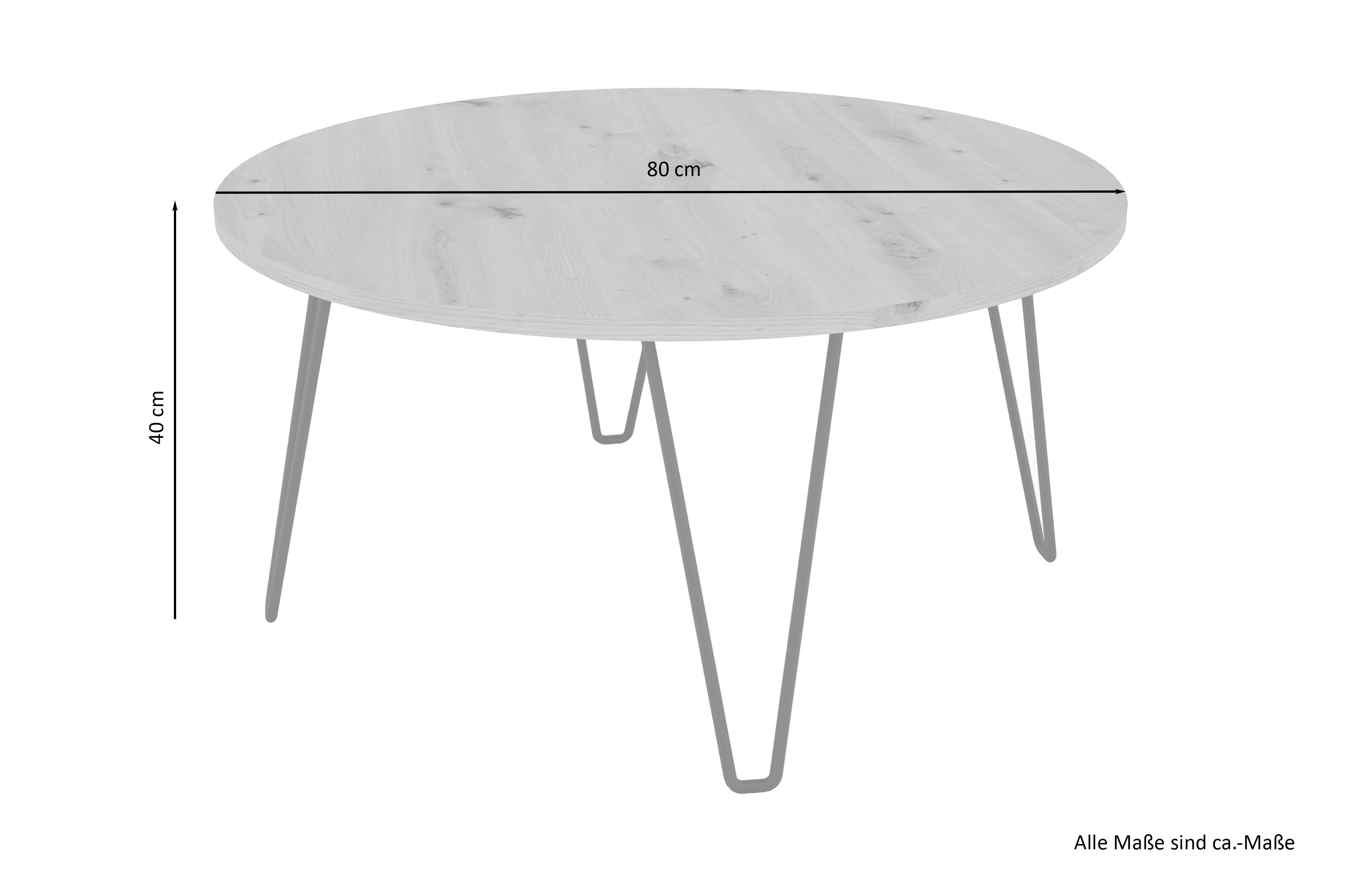 byLIVING Couchtisch FLAIR, Breite 80 cm, Artisan Eiche (Eiche-Optik)/schwarz