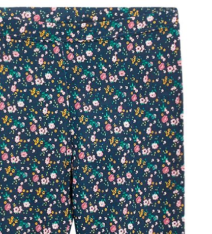 Hust and Claire Leggings - Ludo - Viskose/Bambus - Navy m. Blüte