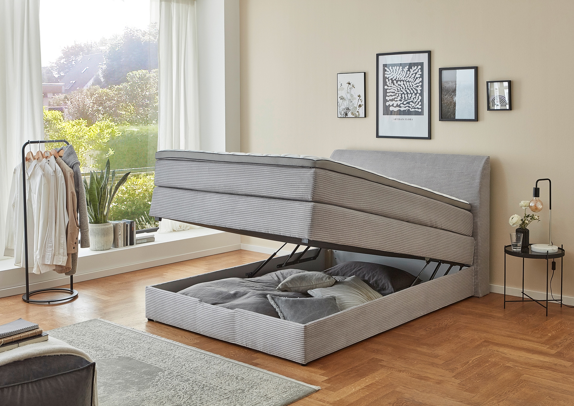 Boxspringbett LUKE 140 x 200 cm grau