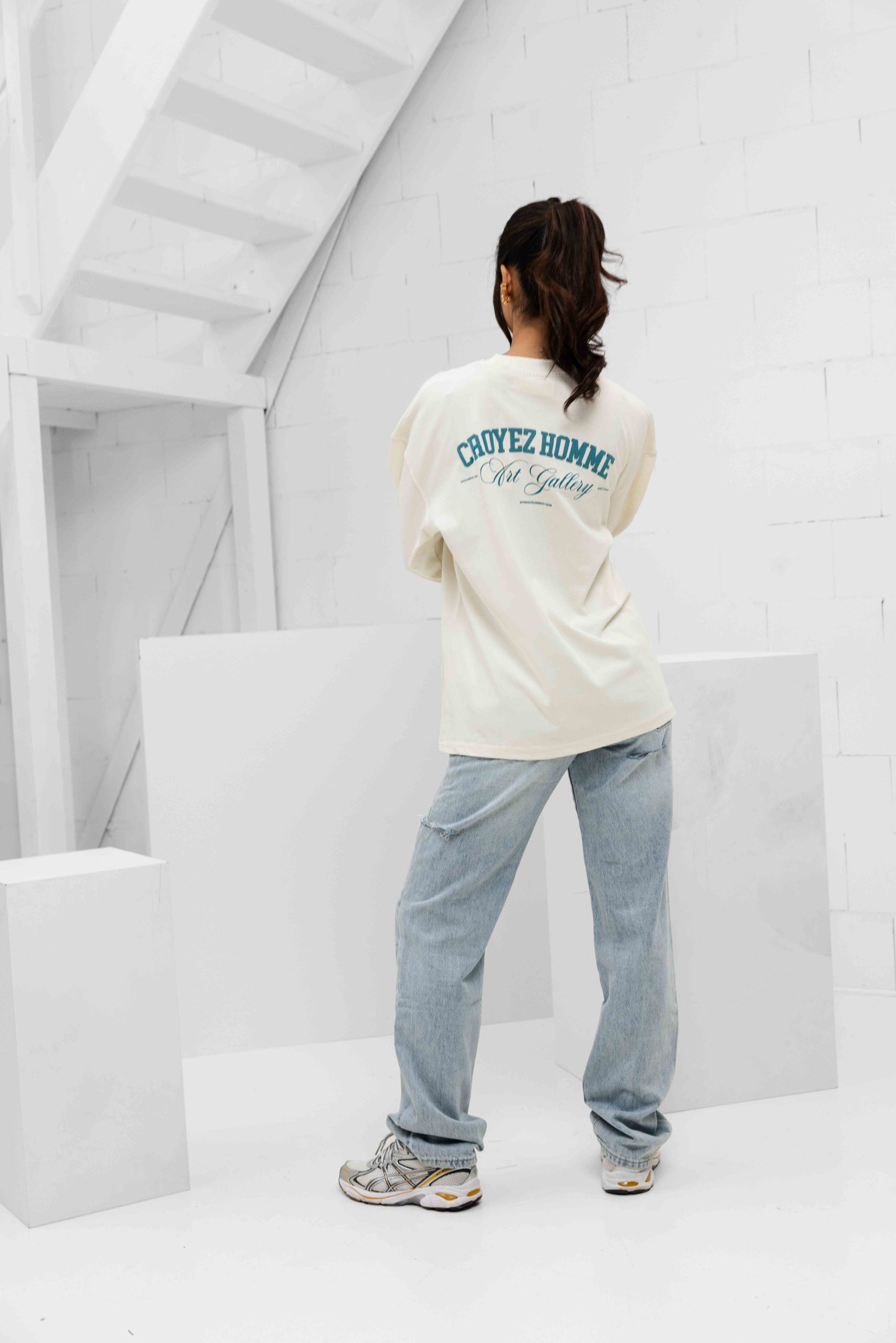 Croyez Art Gallery Longsleeve Dames Gebroken Wit