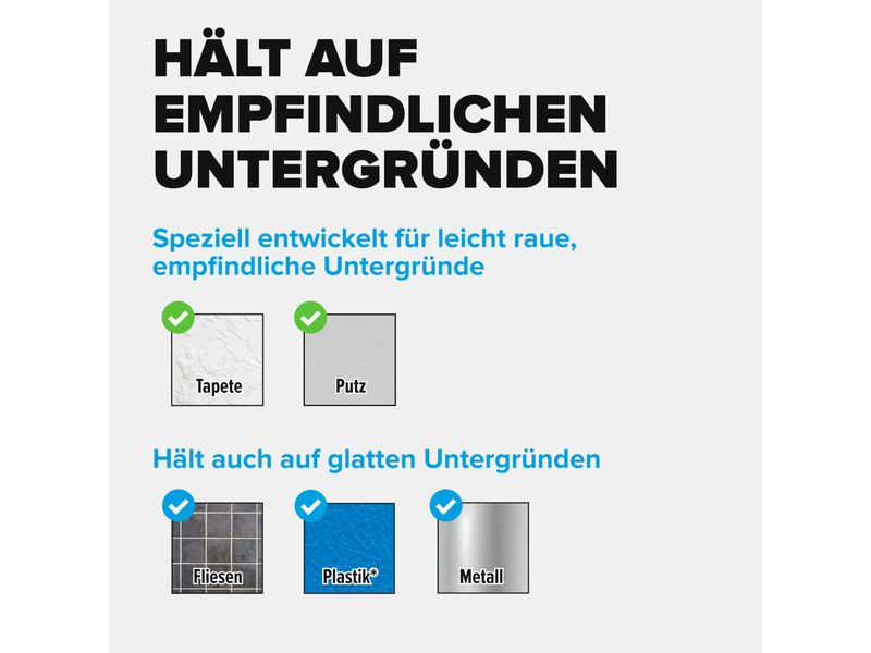 tesa Montagestreifen Powerstrips CLICK Medium 4 Paar, 5.4 k Klett-Klebepads zum An- und Abklicken von Bilderrahmen und Wanddekorationen ohne Bohren
