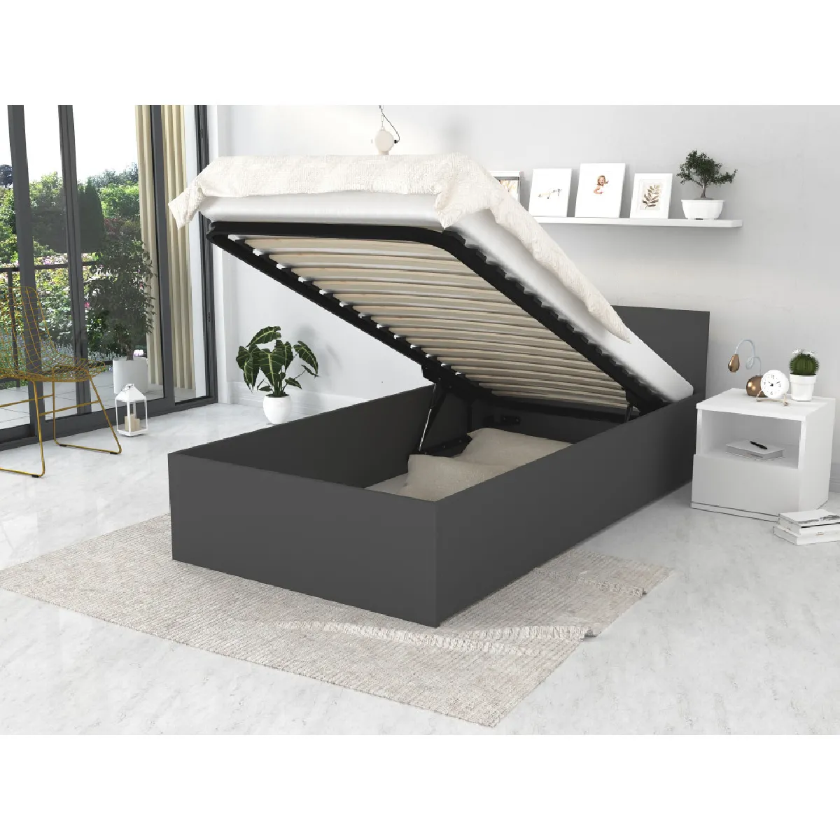 Kids Literie Lit Panama - 90x190 cm - Gris