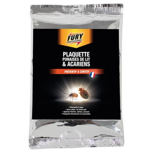 Insecticide Fury Punaises de lit & Acariens de la gale et des poussières plaquette de 34g