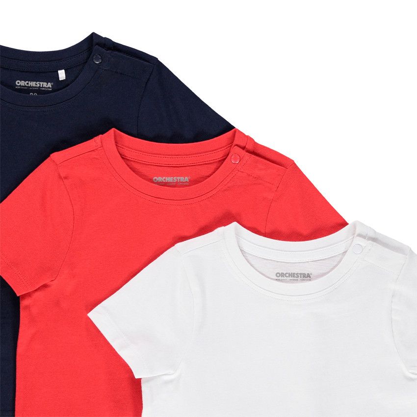 Lot de 3 t-shirts unis en coton bio - Bleu marine