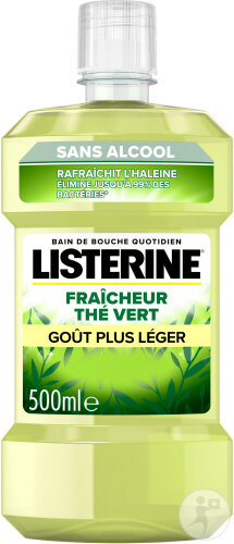 Listerine Bain De Bouche Fraîcheur Thé Vert Goût Plus Léger Flacon 500ml