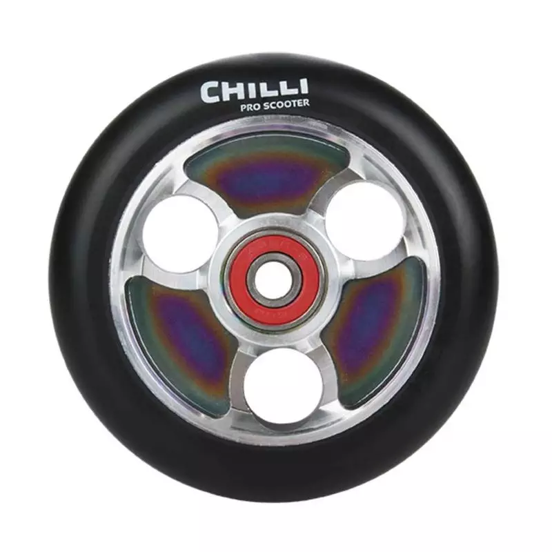 Roue de Trottinette CHILLI chilli 100mm parabol rainbow/noir