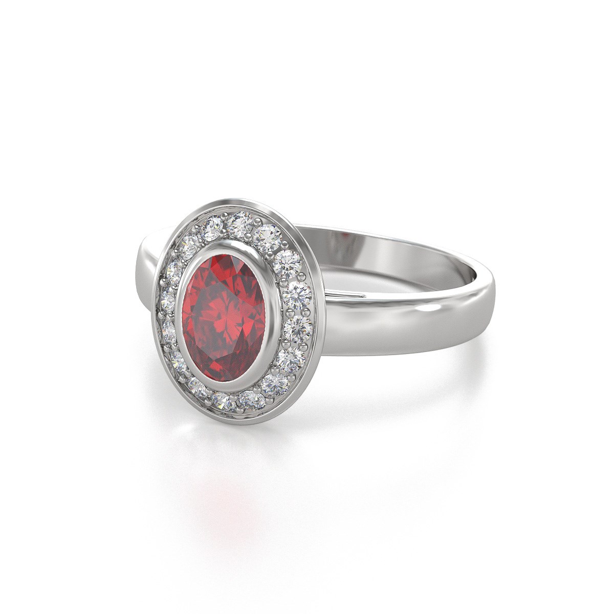 Bague Rubis et diamants sur Argent 925 2.788grs