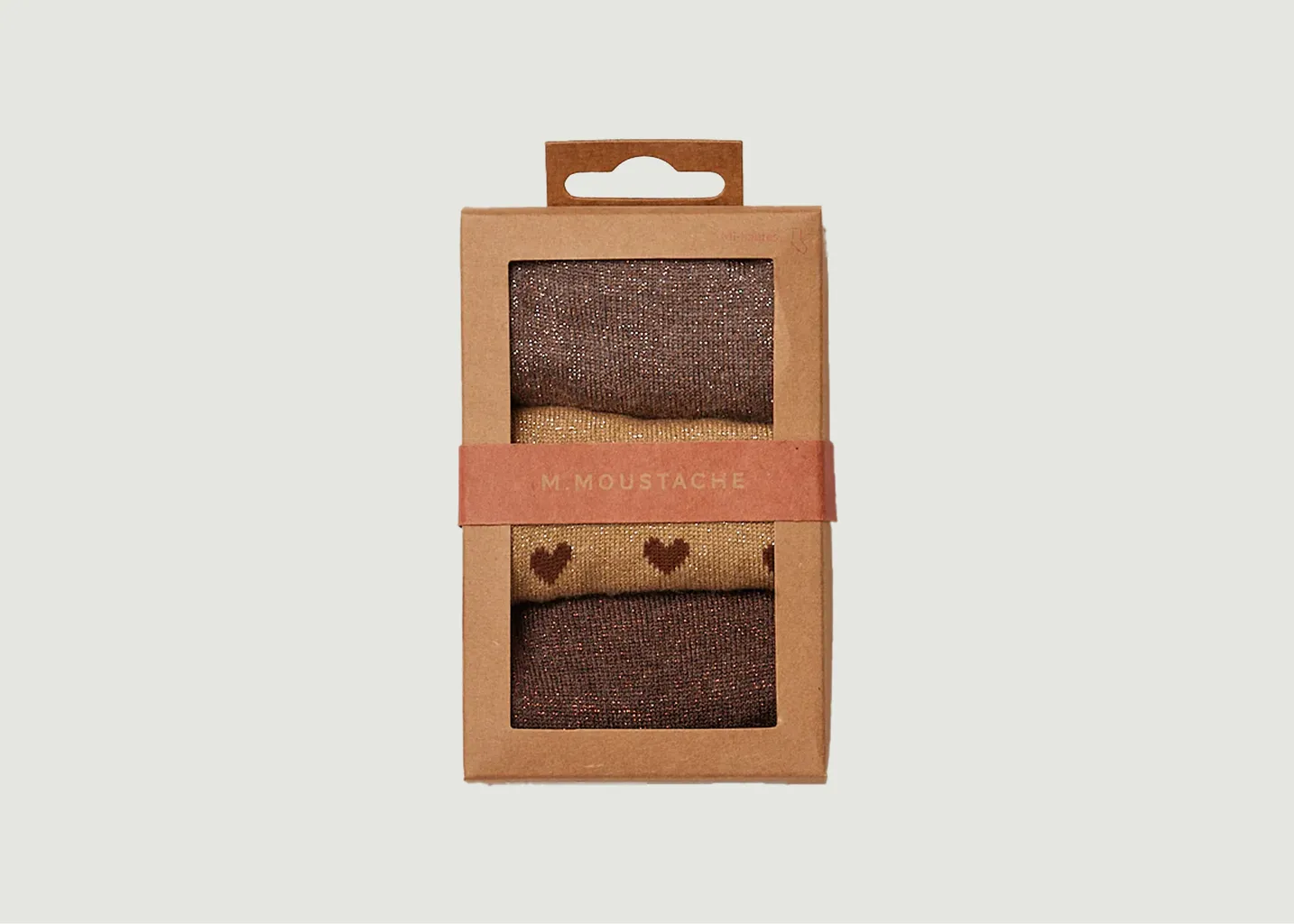 Pack de 3 paires de chaussettes brillantes et motif cœurs M.Moustache