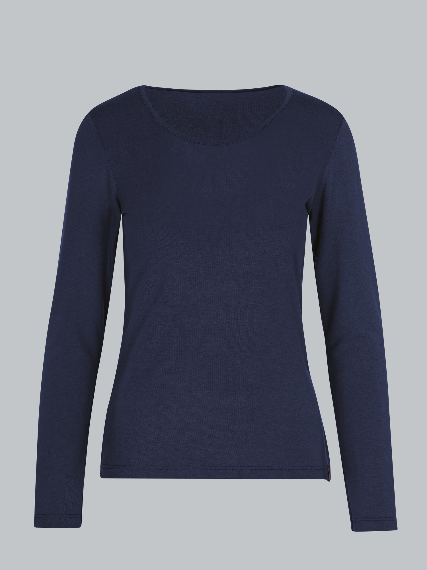 Shirt aus Viskose Langarm Navy