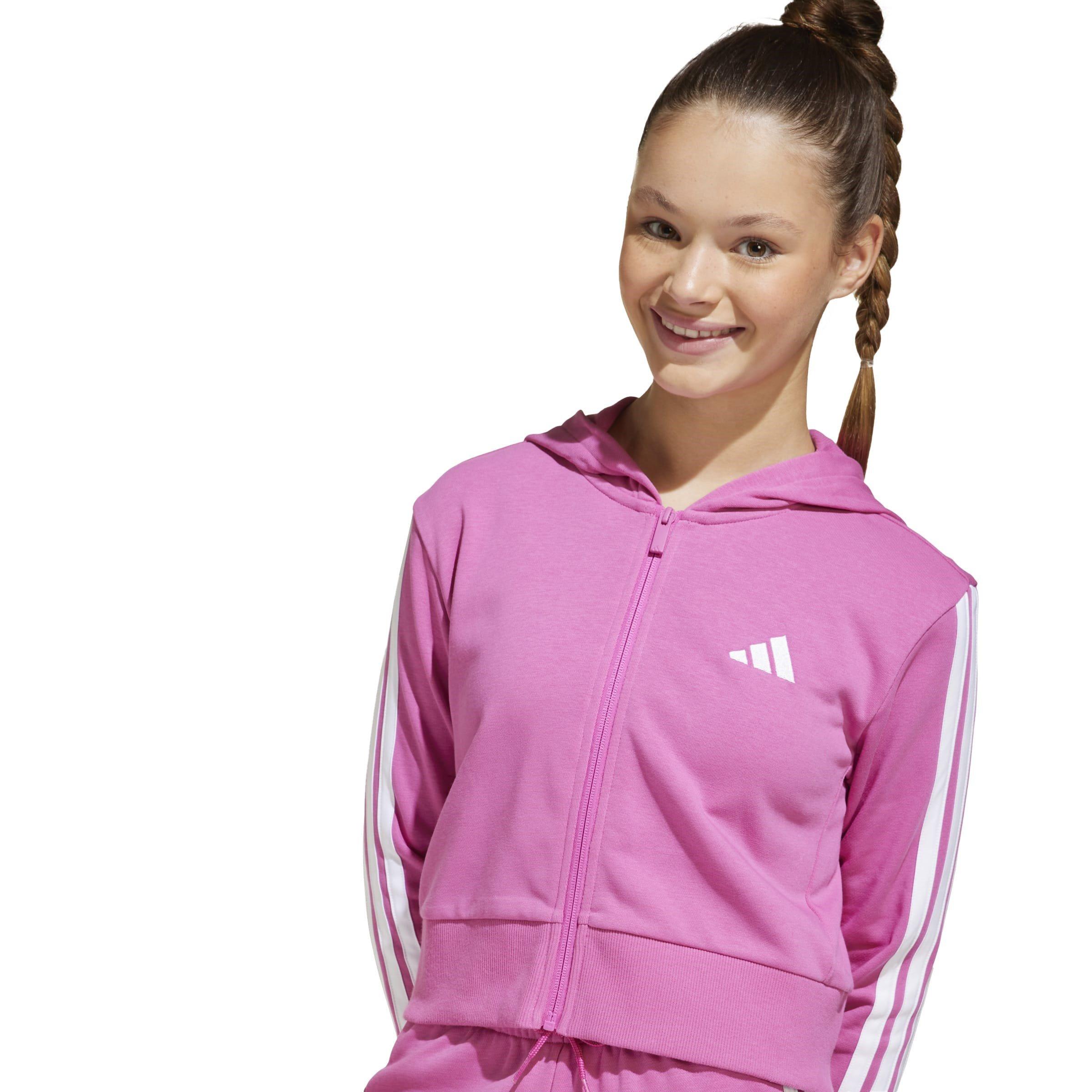 adidas 3-Stripe Essentials Full-Zip Hoodie Juniors
