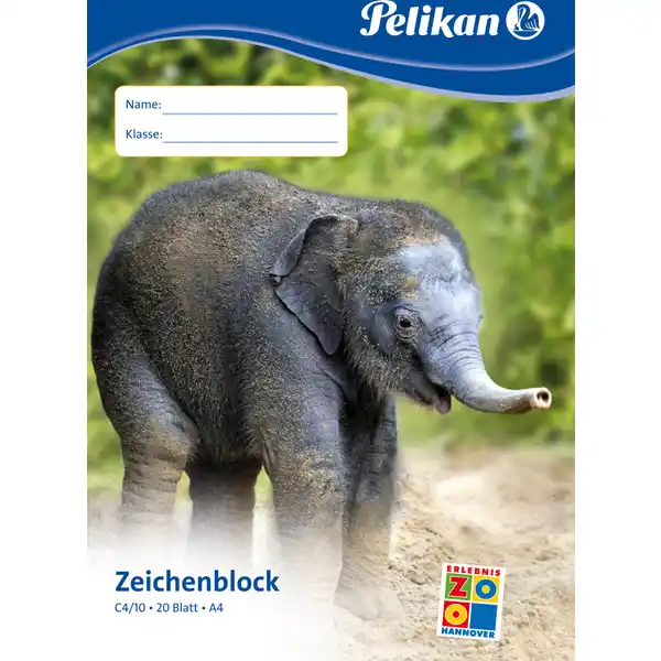 Zeichenblock mit Tiermotiv C4 / 20, A4, 10 Blatt, sortiert