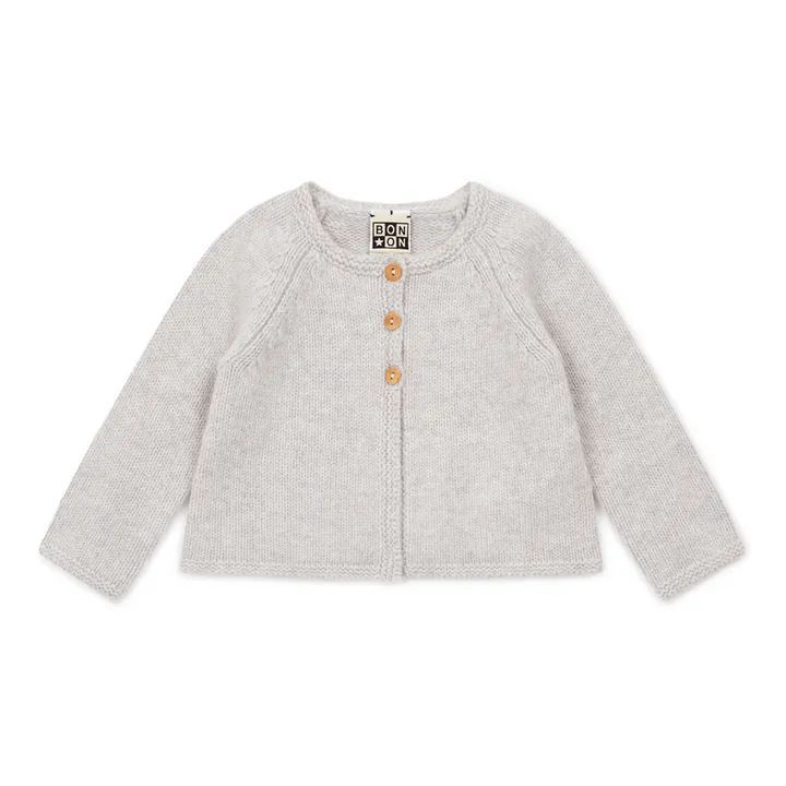 Bonton Cardigan Mérinos Mulot | Gris chiné