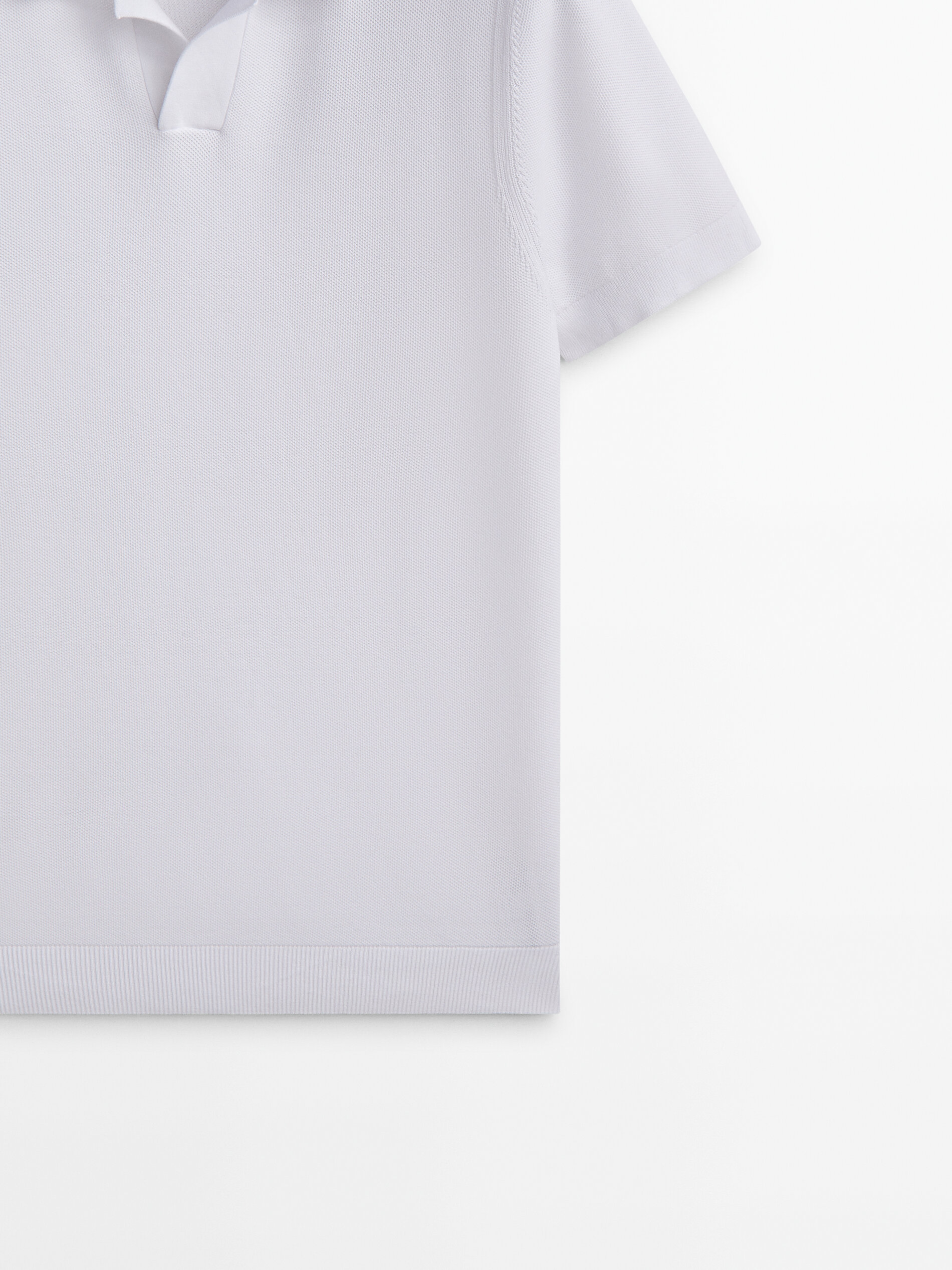 Camisa polo em malha favo de mel - BRANCA