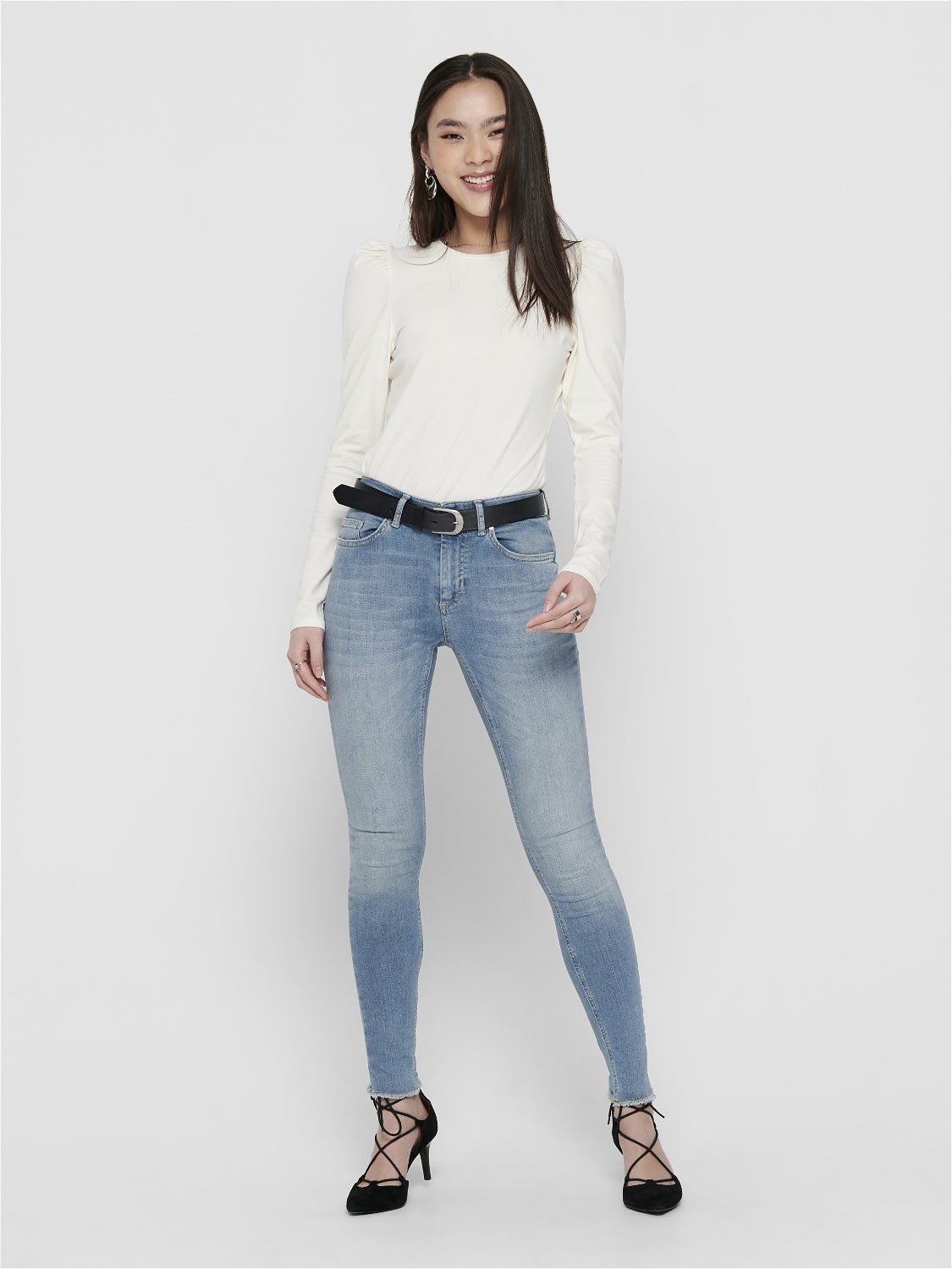 ONLBLUSH Mid Rise Skinny Fit Jeans Light Blue Denim
