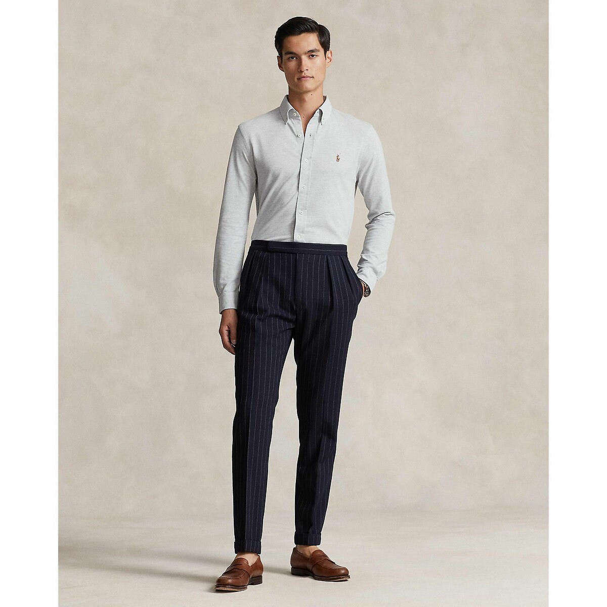POLO RALPH LAUREN<br>Camisa Oxford de manga comprida reta