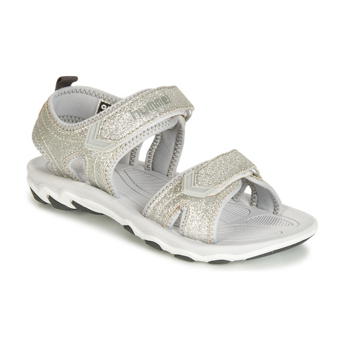 hummel - SANDAL GLITTER JR - Argenté