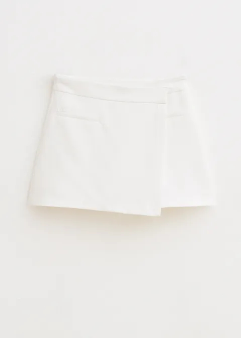 Clean skort met overslag off-white (WIT.O)
