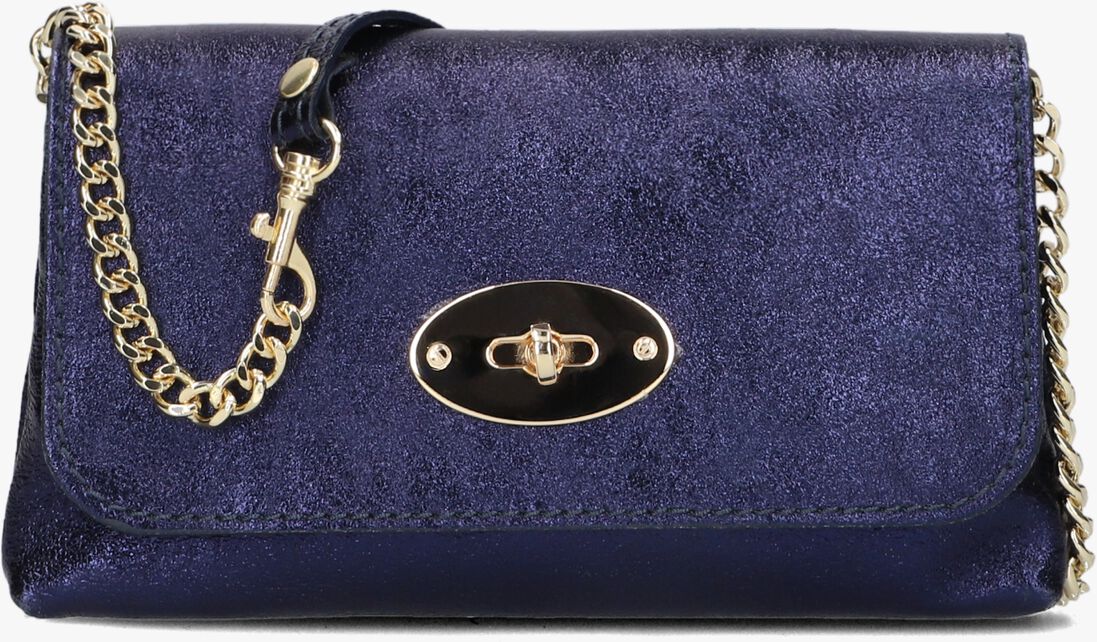 blauwe lina locchi schoudertas finley met