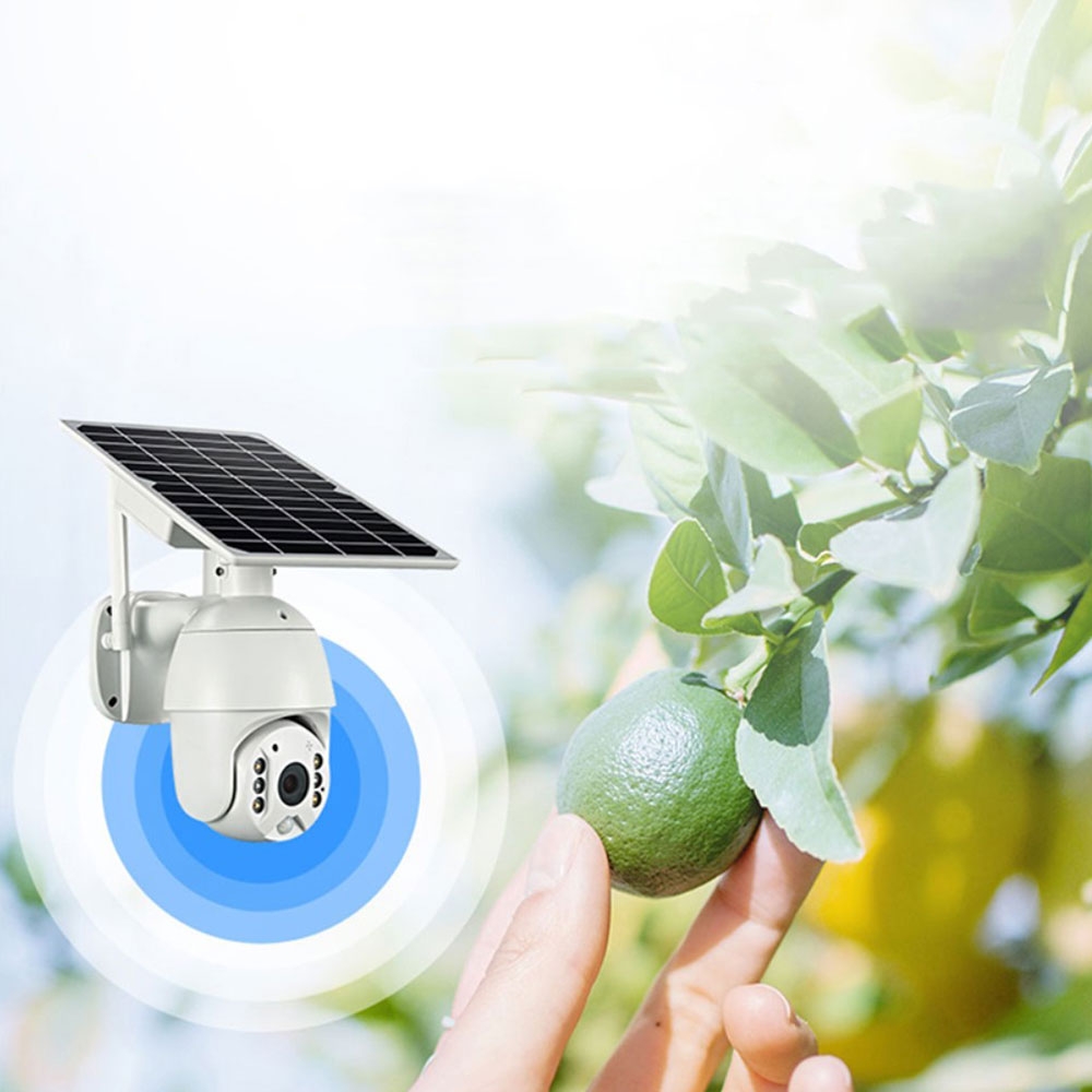 Outdoor Solar IP FullHD 1080p WiFi PTZ Kamera mit LED's / PIR Sensor / Bewegungserkennung   App (iOS / Android) IP65 - Weiss