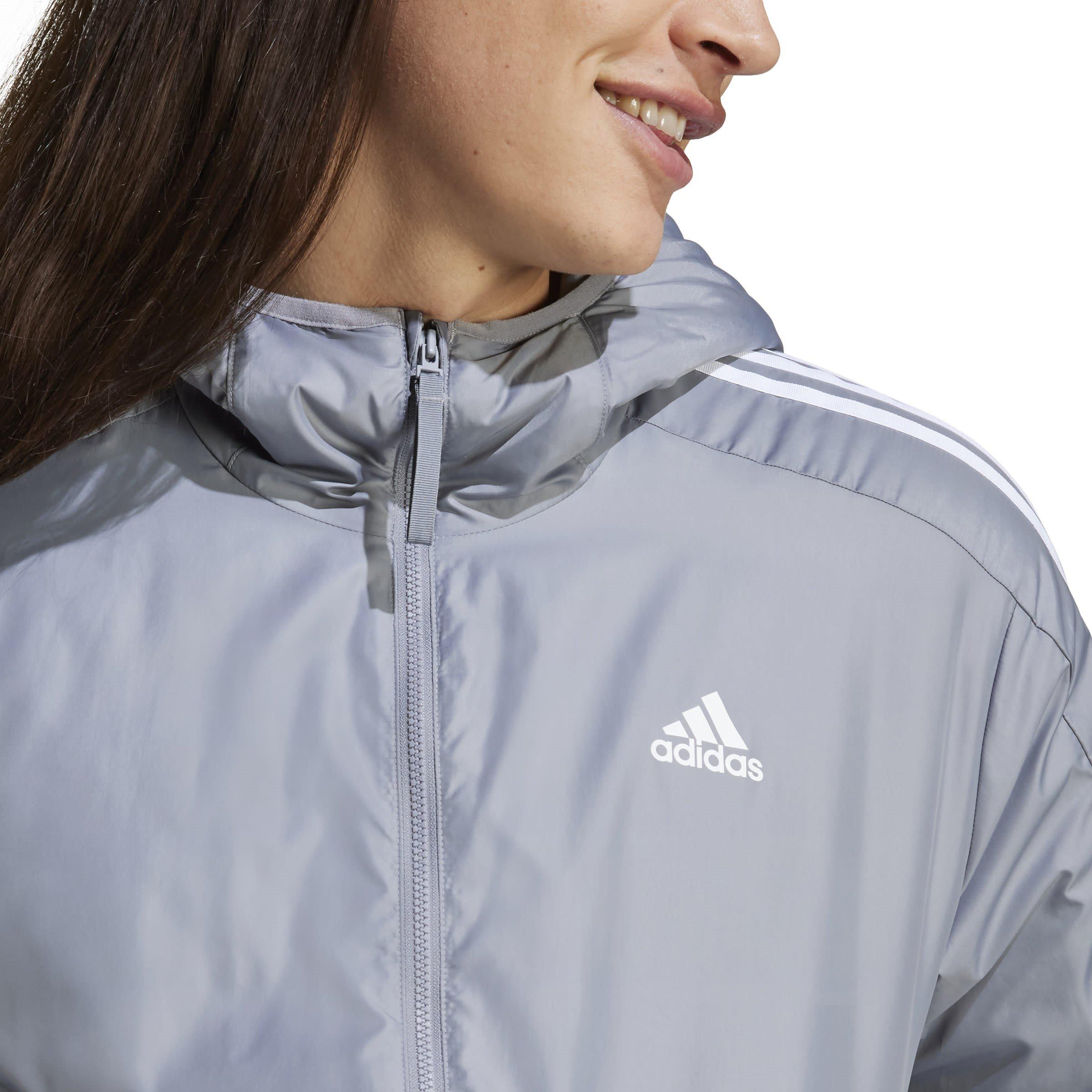 adidas 3 Stripe Essential Hooded Jacket Mens