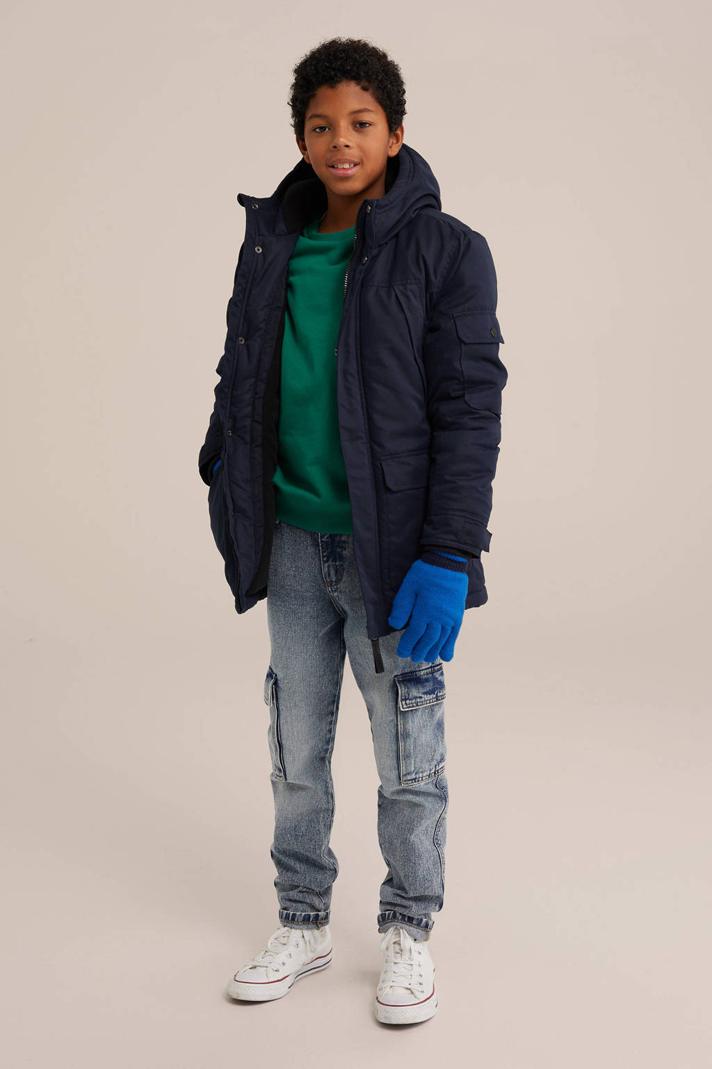 WE Fashion handschoenen/wanten donkerblauw/blauw