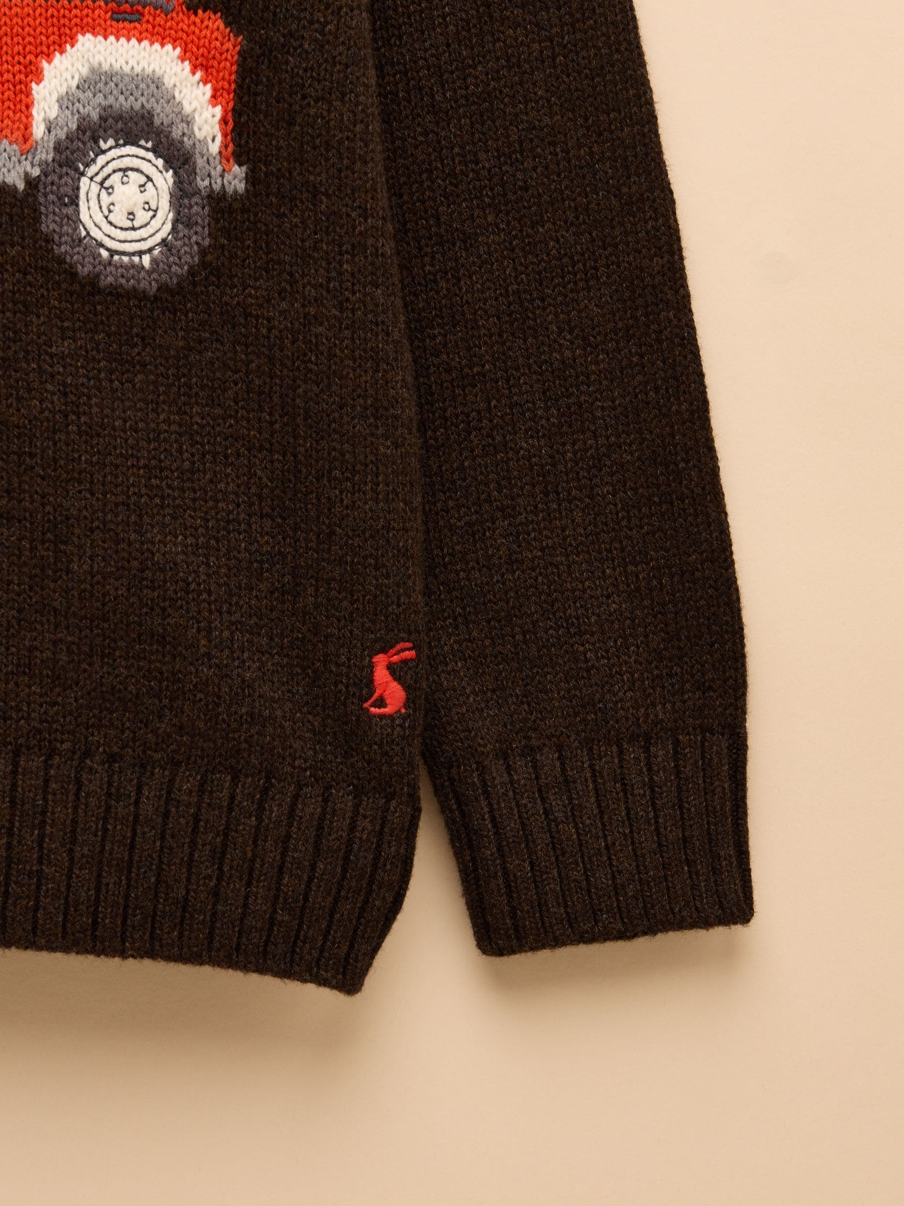 Bruin - Joules Cracking Intarsia gebreide kindertrui