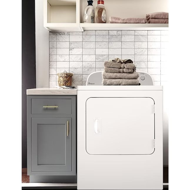 Secadora elétrica Whirlpool de 7 pés cúbicos (branca)
