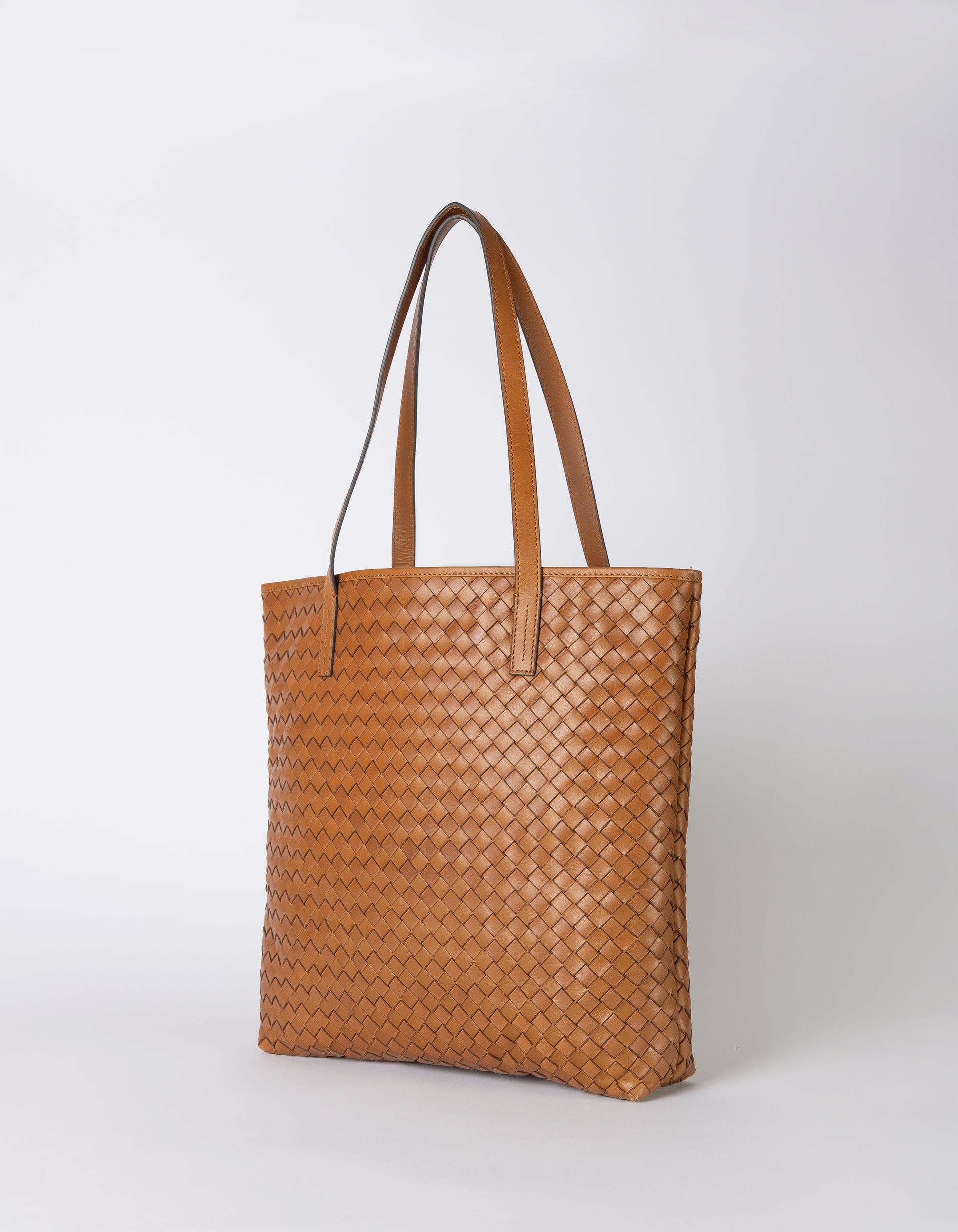 Georgia -  Cognac Woven Classic Leather