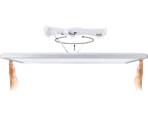 LED Paneel 3-staps dimbaar 23W 1800 lm 3000K 58x20 cm zwart + Achtergrondverlichting