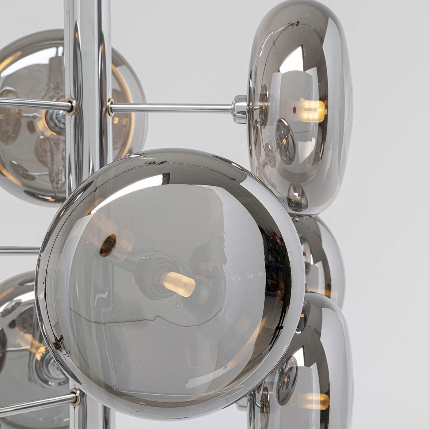 Kare Design Hängeleuchte Headlight Chrome, Hängelampe Wohnzimmer, Leuchte fürs Esszimmer, groß, Silber, Leuchtmittel nicht inklusive, 155x53x53cm