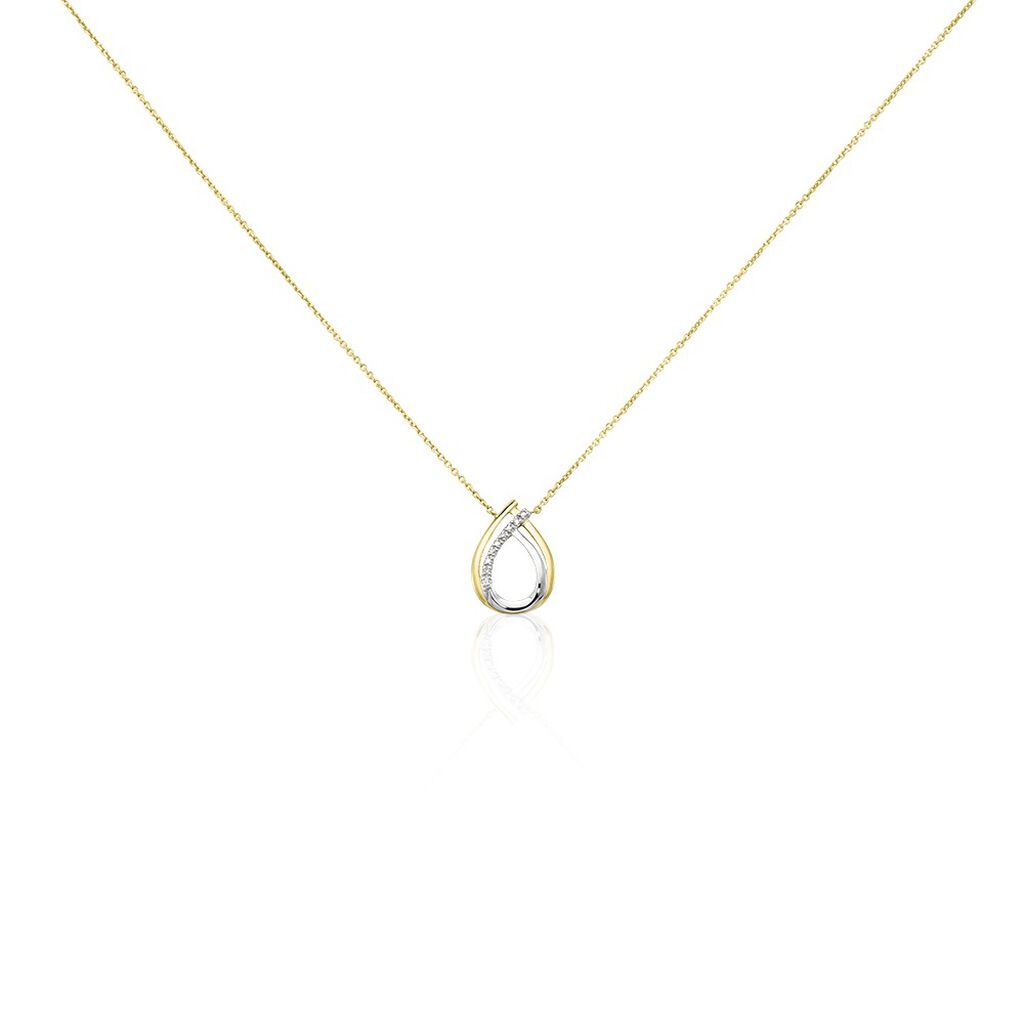 Collier Marilynn Or Bicolore Diamant Blanc