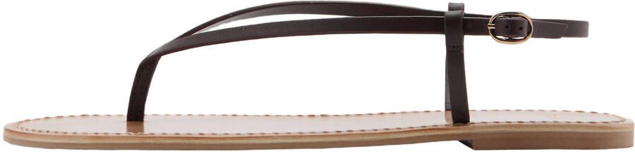 Mango leren sandalen donkerrood
