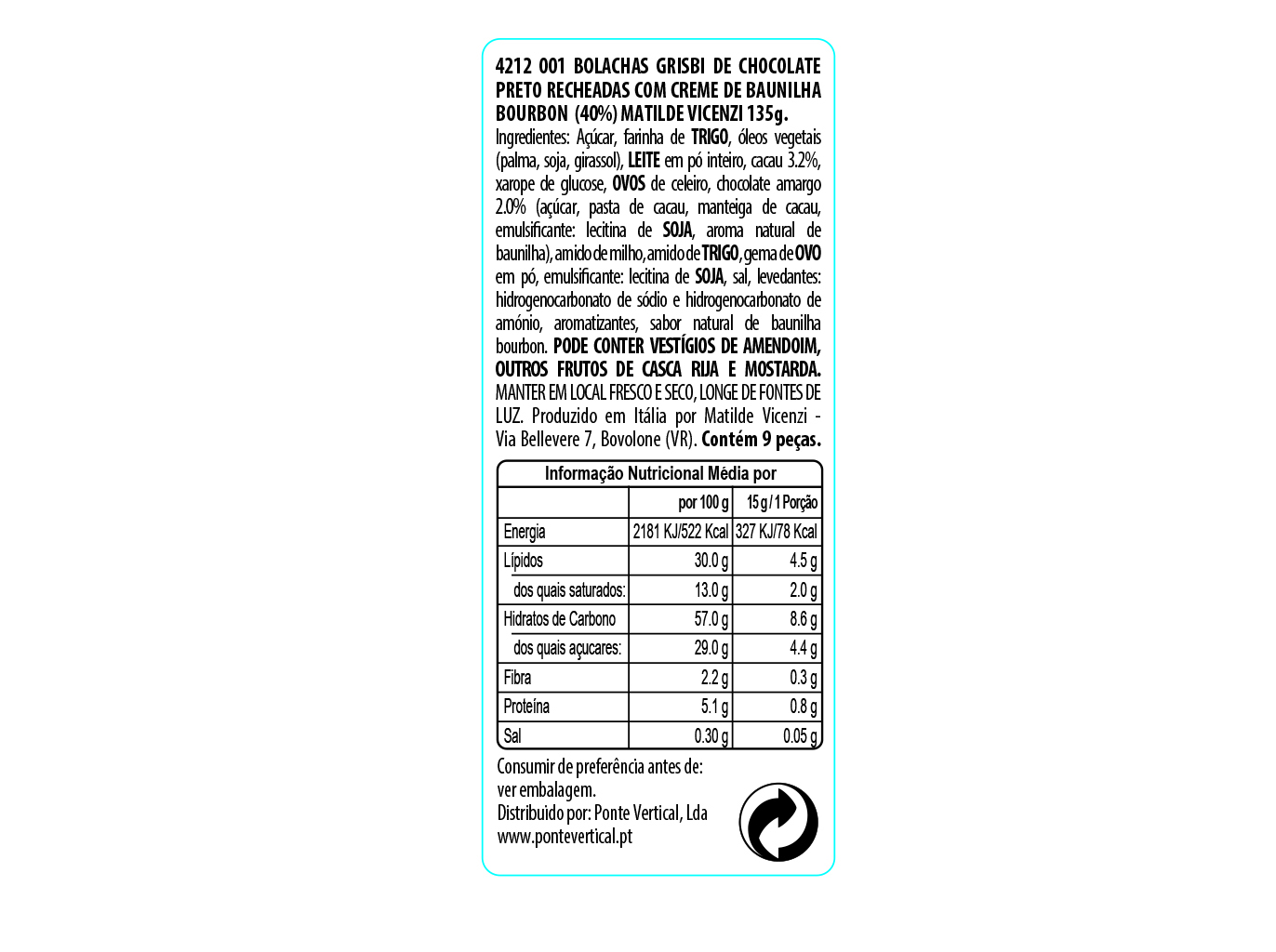 BOLACHAS GRISBI CREME BAUNILHA 135 G