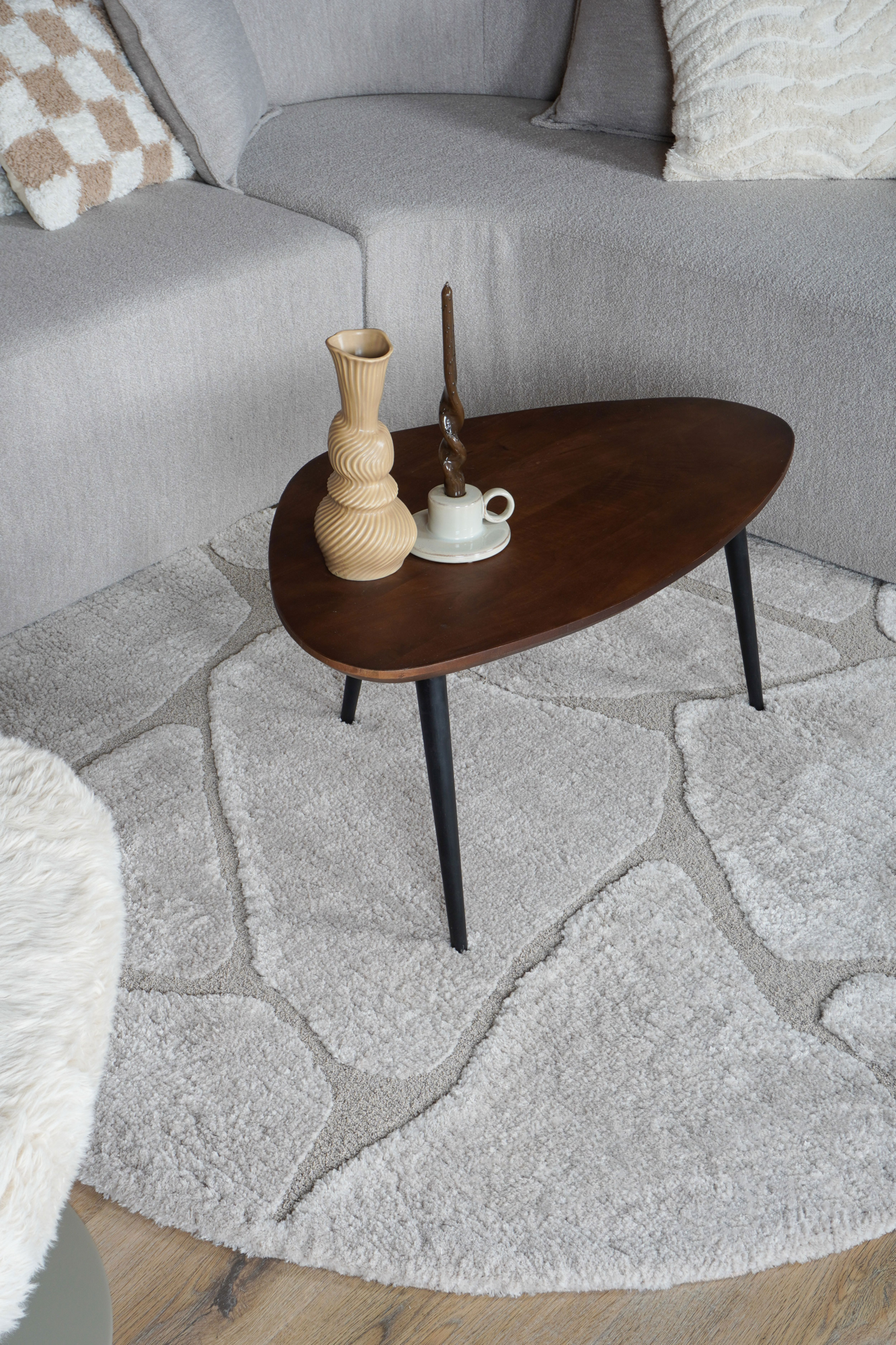 Vloerkleed Macy Ø160 cm beige