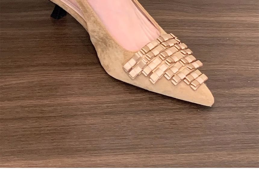 Queenie's Home - Lage puntige fluwelen sandalen