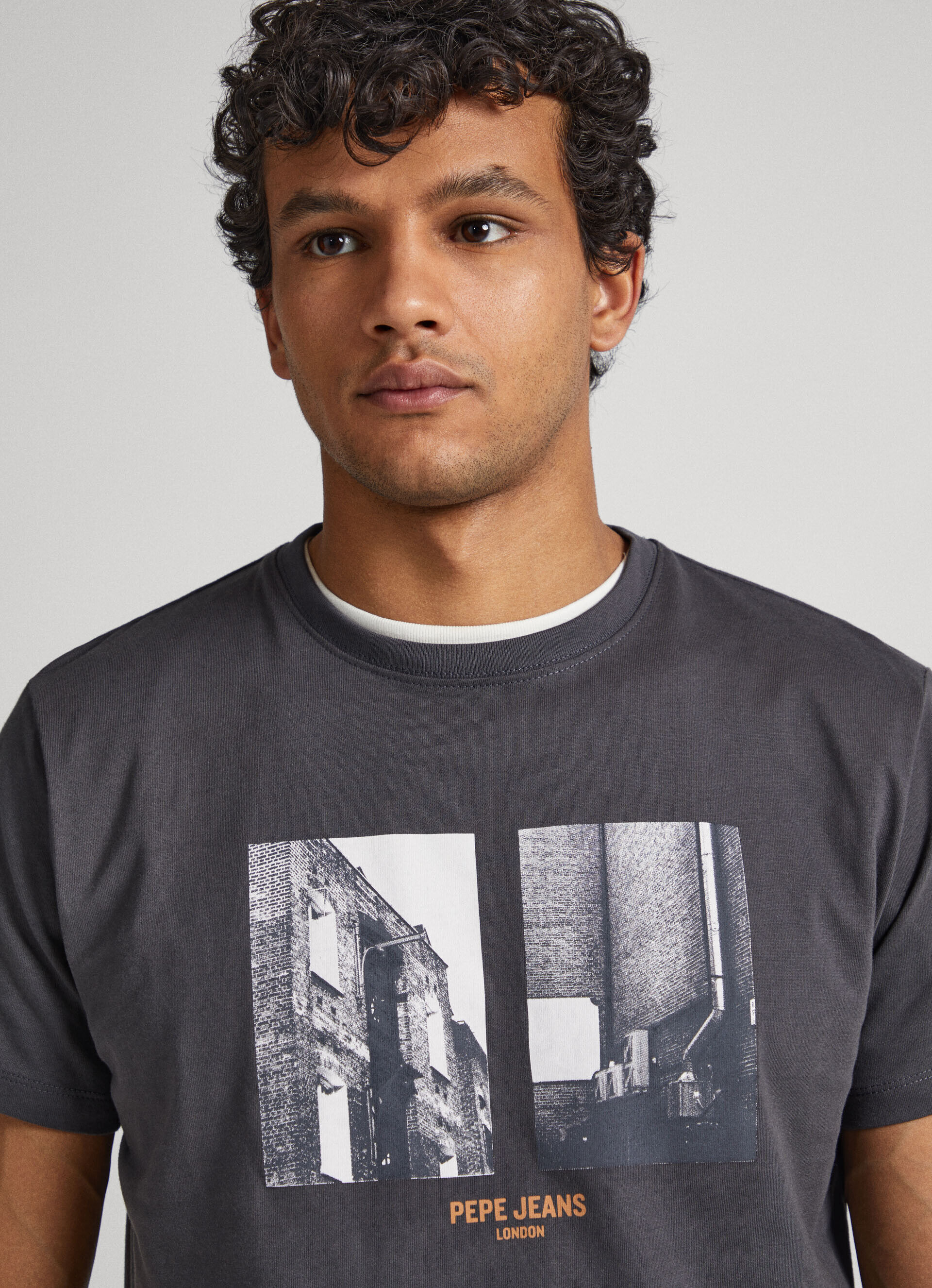CAMISETA COM ESTAMPA FOTOGRÁFICA - cinza trovão