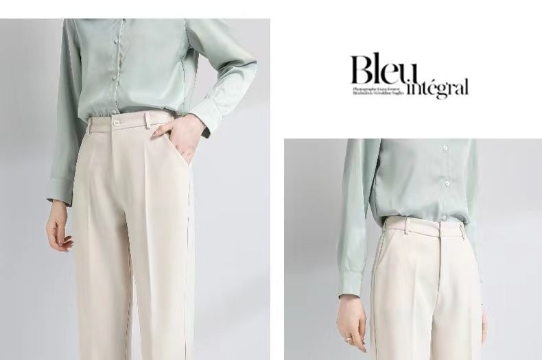 Ingrath - Hoge taille effen cropped taps toelopende broek