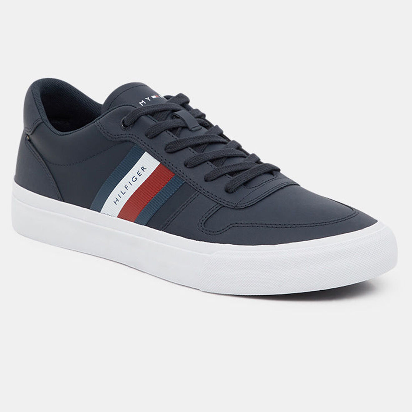 Tommy Hilfiger Baskets en Cuir Rayures bleu marine