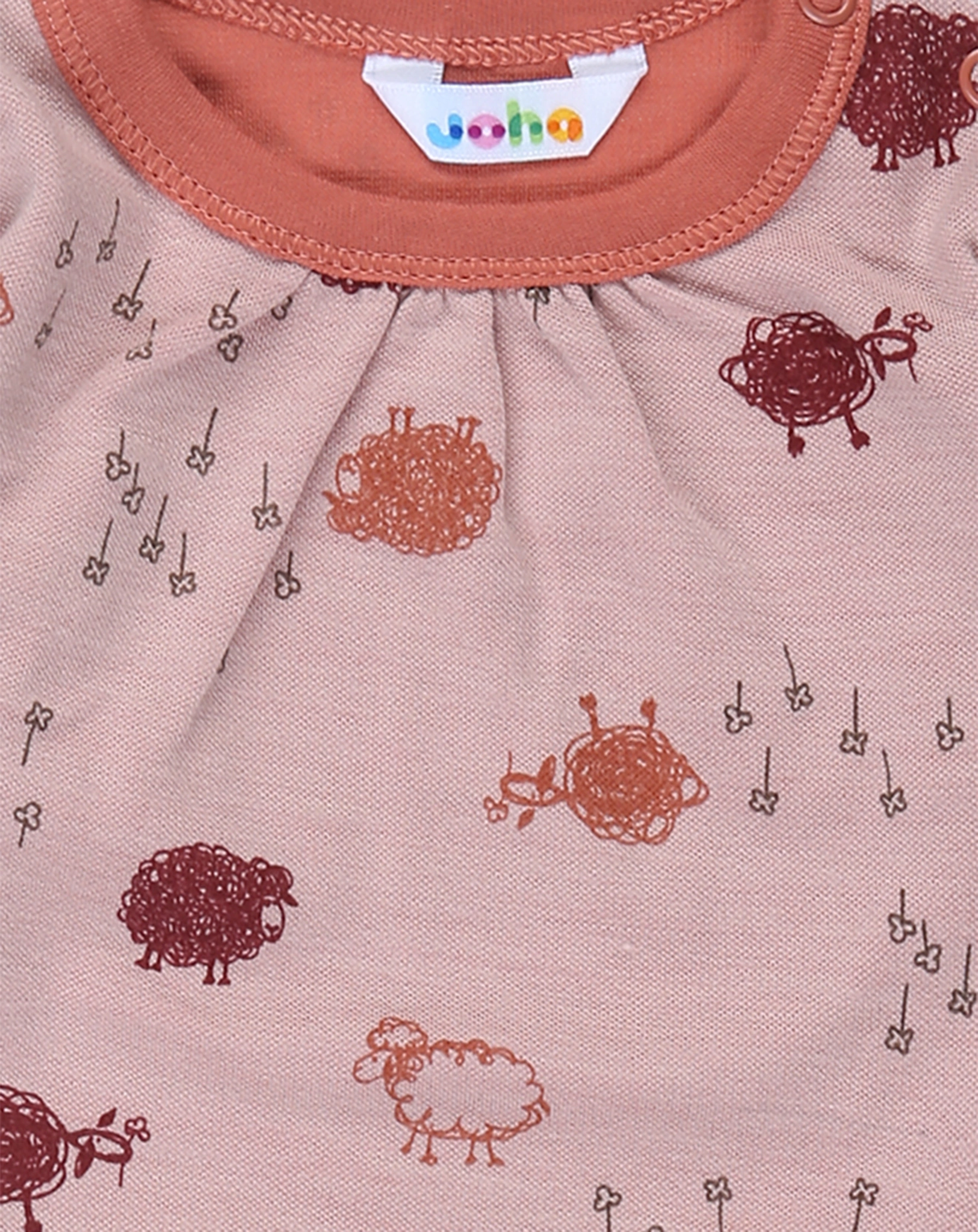 Langarmbody 4039 SHEEP AOP in peach