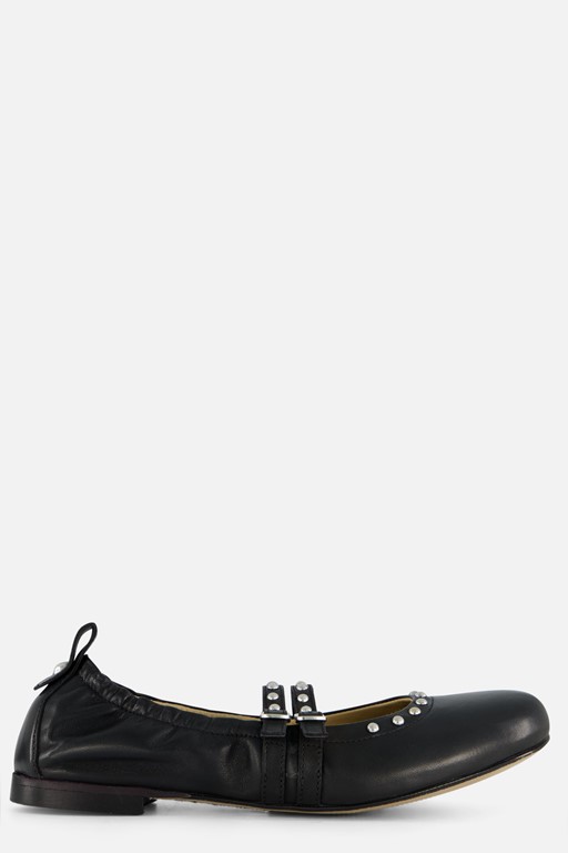 Linea Zeta Ballerina's zwart Leer